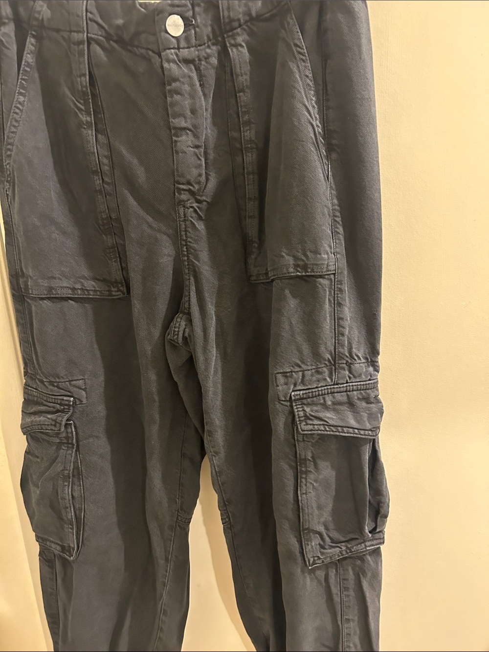 AllSaints Men's Charcoal Cargo Pants